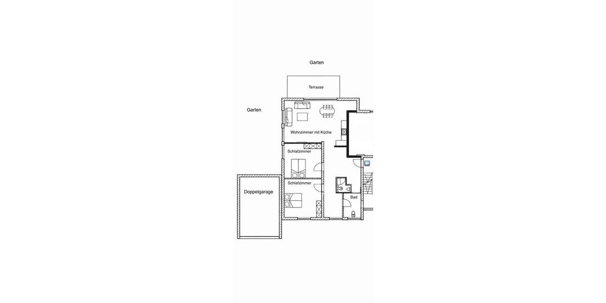 Exklusive 3 Zi.- EG-Wohnung mit großem Garten, Terrasse & Doppelgarage - LU 3 zimmer