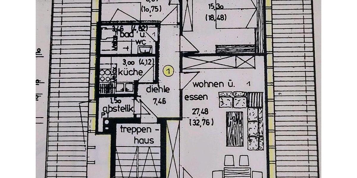 Dachgeschoßwohnung Nußloch - 3 Zimmer, 68 m&sup2;, 880&euro; | Angebot:24788287
