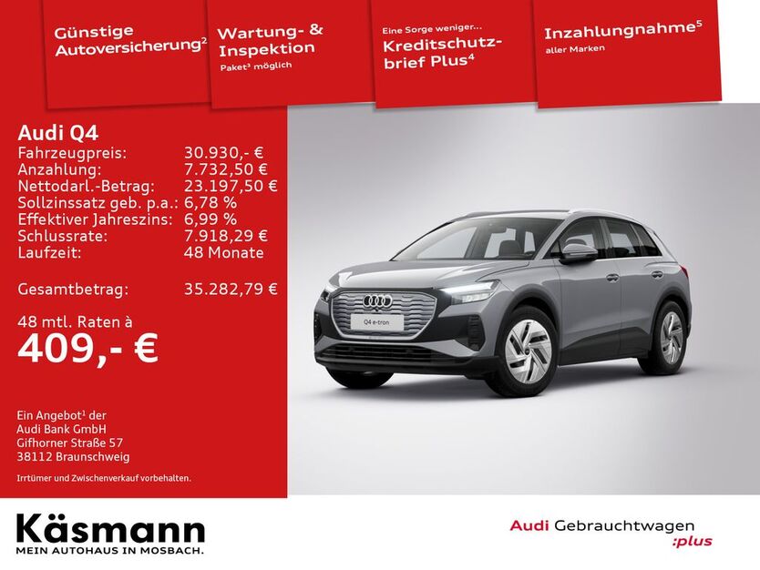 Audi Q4 e-tron 40.990 km 27.960 € Mosbach 74821