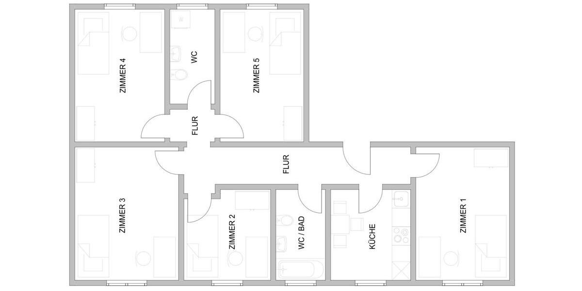 Etagenwohnung Ludwigshafen am Rhein - 5 Zimmer, 95 m&sup2;, 550&euro; | Angebot:25539898