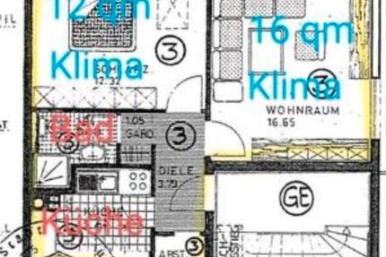Dachgeschoss Wohnung mit Klimaanlage 44qm 2 zimmer