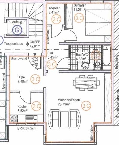 Etagenwohnung Ludwigshafen am Rhein Rheingönheim - 3 Zimmer, 65 m&sup2;, 199.500&euro; | Angebot:25235669