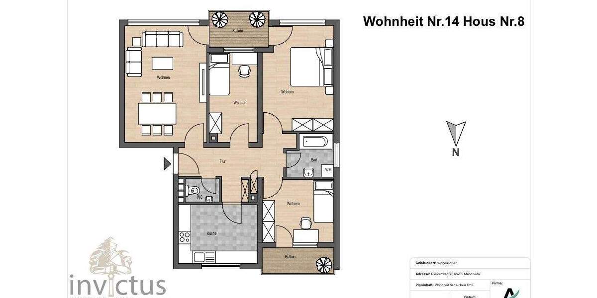 Etagenwohnung Mannheim Seckenheim - 4 Zimmer, 87 m&sup2;, 225.000&euro; | Angebot:25566637