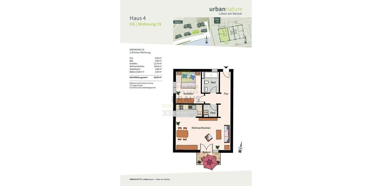 Etagenwohnung Heidelberg Ziegelhausen - 2 Zimmer, 60 m&sup2;, 555.000&euro; | Angebot:25677839