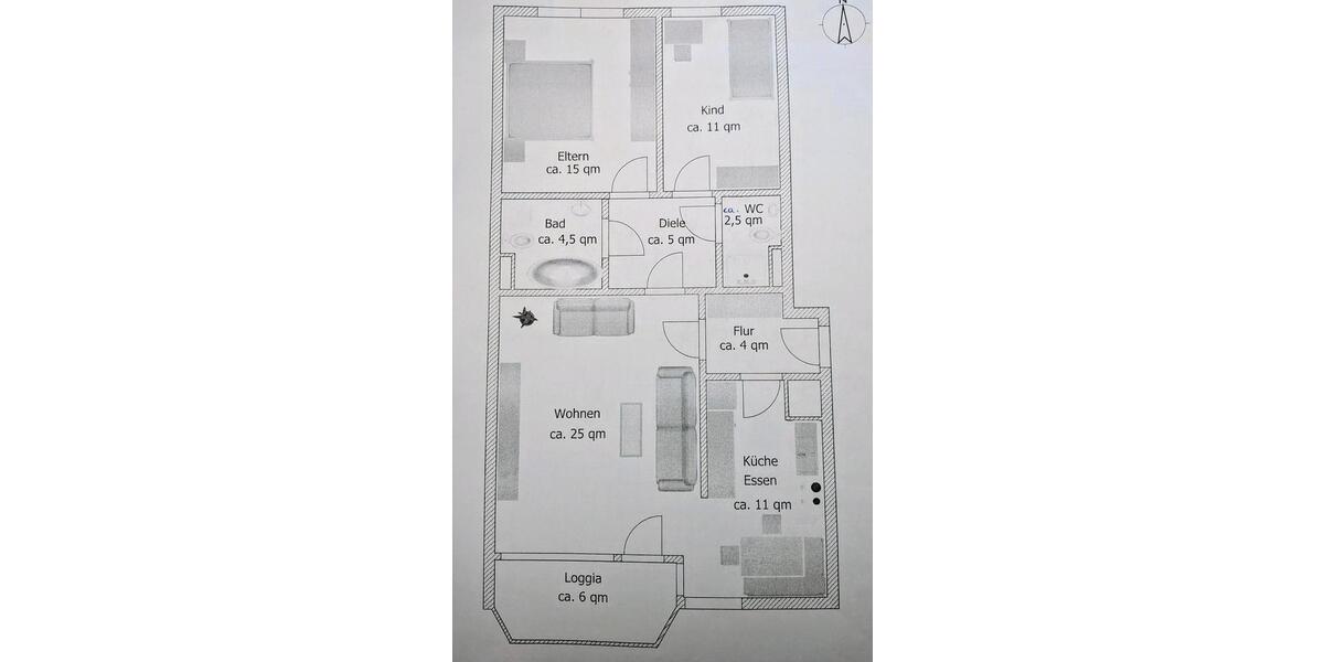 Etagenwohnung Speyer - 3 Zimmer, 81 m&sup2;, 1.000&euro; | Angebot:26357970