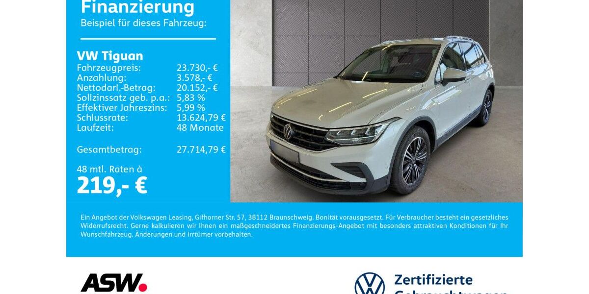 VW Tiguan 65.000 km 23.730 &euro; Sinsheim 74889