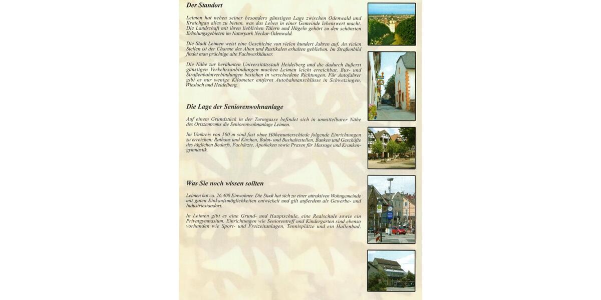 2 Zimmer Wohnung Seniorenwohnanlage Leimen Zentral 2 zimmer