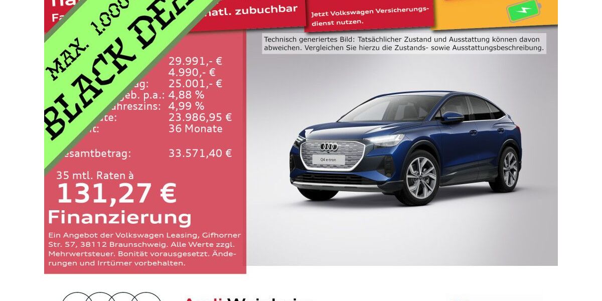 Audi Q4 e-tron 51.798 km 29.991 € Weinheim 69469