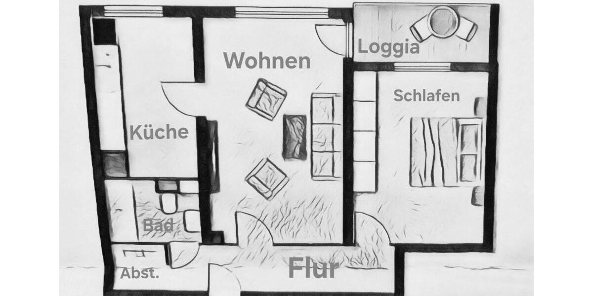 Etagenwohnung Ludwigshafen am Rhein Rheingönheim - 2 Zimmer, 60 m&sup2;, 164.000&euro; | Angebot:27022552