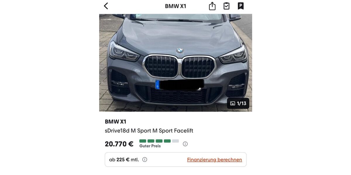 BMW X1 66.800 km 20.800 € Neulußheim 68190