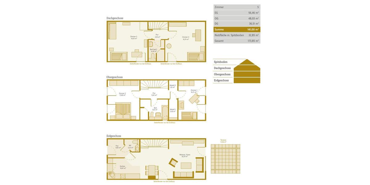 Reihenhaus Speyer - 5 Zimmer, 141 m&sup2;, 474.500&euro; | Angebot:25125023
