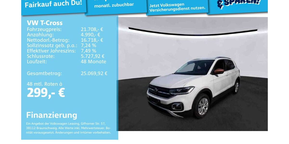 VW T-Cross 23.734 km 21.491 &euro; Mannheim 68309
