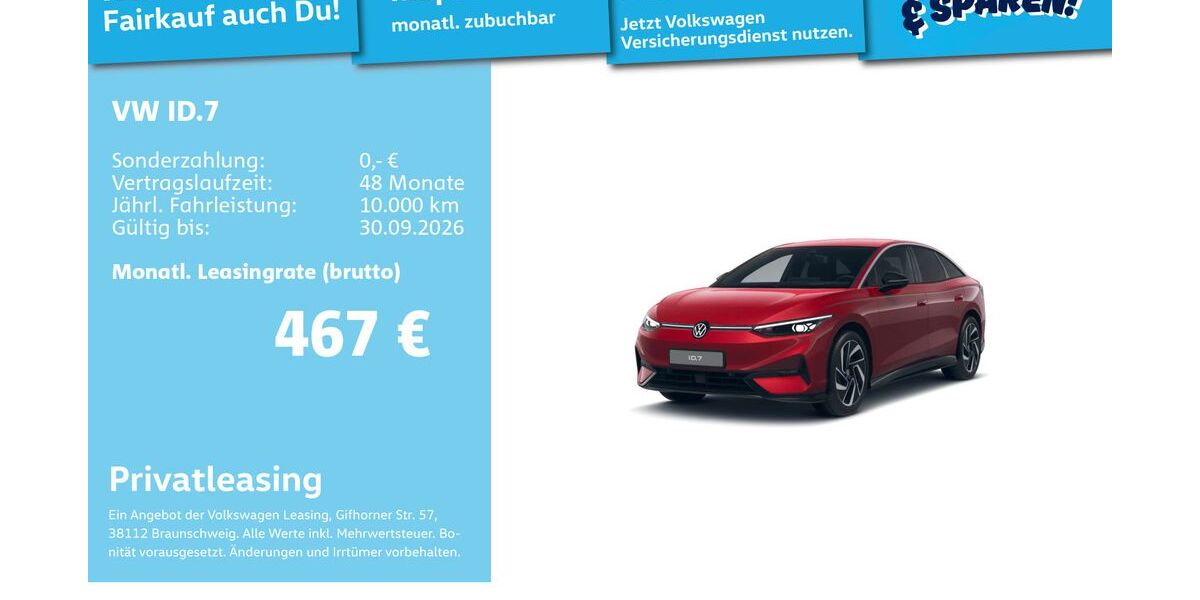 VW ID.7 10.600 km 46.491 &euro; Mannheim 68309