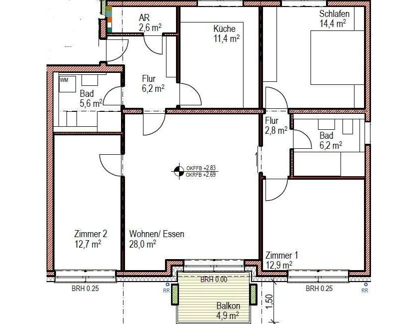 Wohnung zum Mieten in Heidelberg-Wieblingen 1.630 € 102.67 m²