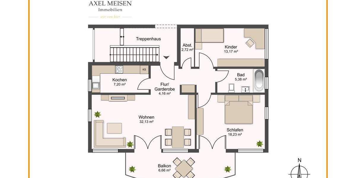 Etagenwohnung Heidelberg / Ziegelhausen Ziegelhausen - 3 Zimmer, 90 m&sup2;, 375.000&euro; | Angebot:24875061