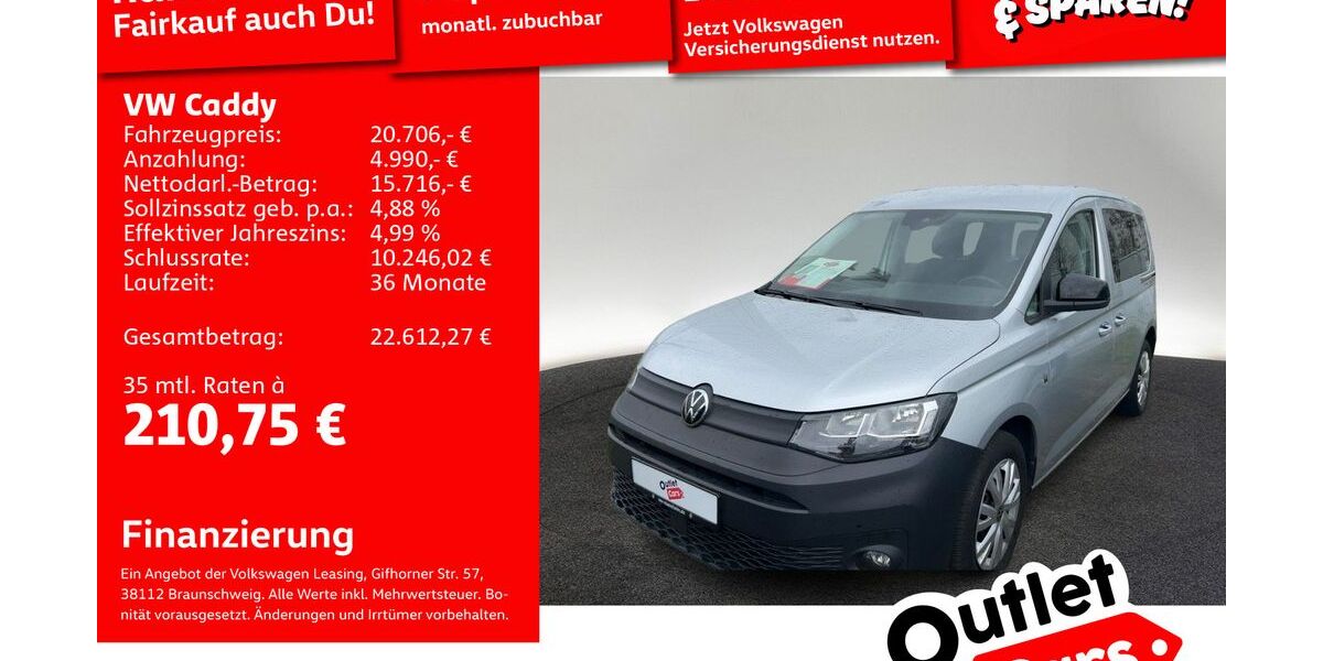 VW Caddy 77.860 km 20.499 &euro; Mannheim 68309