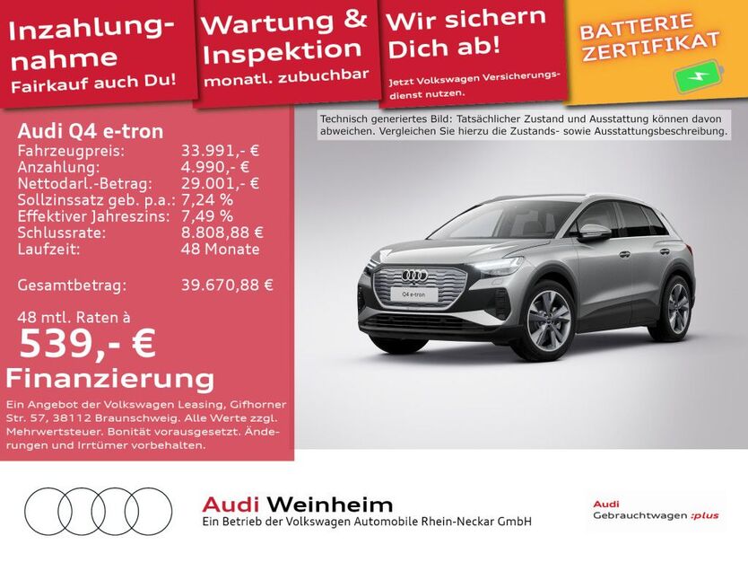 Audi Q4 e-tron 51.578 km 33.991 € Weinheim 69469