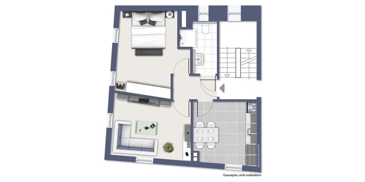 Etagenwohnung Heppenheim (Bergstraße) Heppenheim - 2 Zimmer, 48 m&sup2;, 480&euro; | Angebot:25631060
