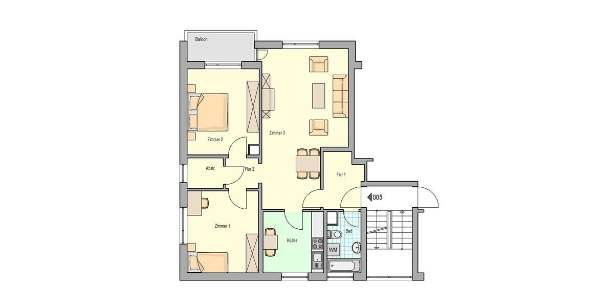 3-Zimmer-Whg. mit Balkon in ruhiger Lage in Waghäusel 3 zimmer