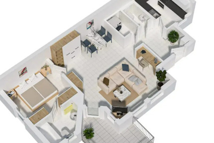 Moderne 2-Zimmer-Wohnung mit Balkon und Einbauküche in ruhiger La 2 zimmer