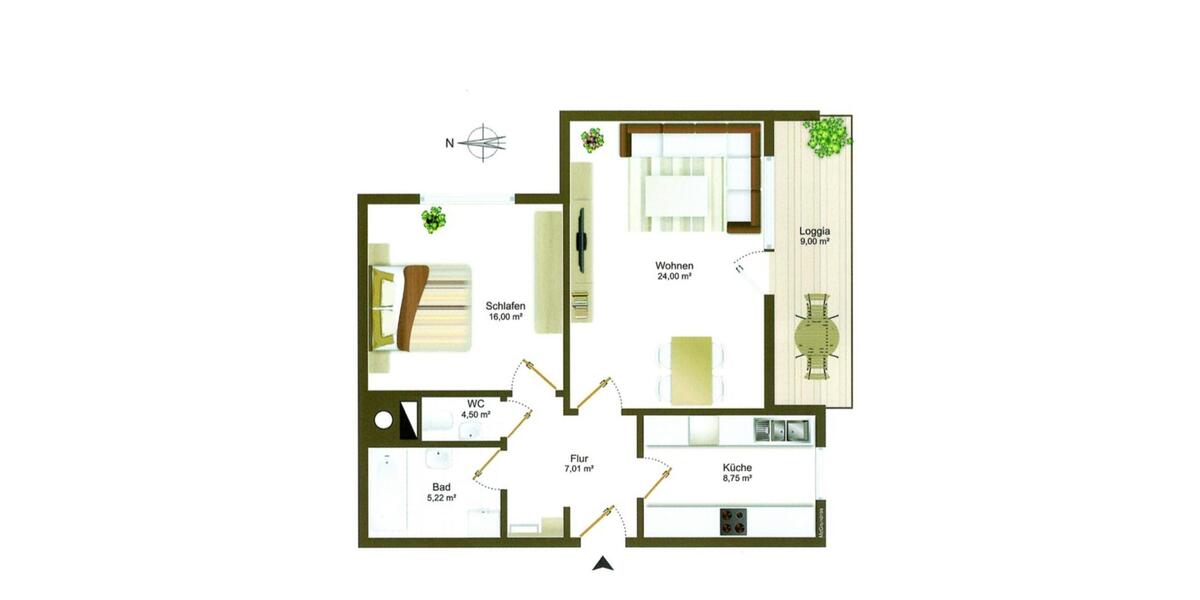 Etagenwohnung Eppelheim - 2 Zimmer, 70 m&sup2;, 226.000&euro; | Angebot:25104268