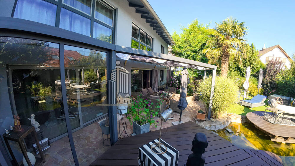 ATIK: Freistehendes Einfamilienhaus mit Schwimmteich und Gartenidylle - Ruhige Feldrandlage - Einfamilienhaus Waibstadt | Angebot:26267357