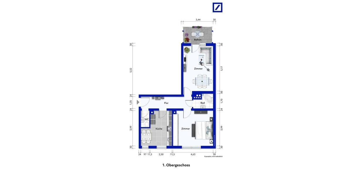 Etagenwohnung Mannheim Wohlgelegen - 2 Zimmer, 60 m&sup2;, 170.000&euro; | Angebot:26893211