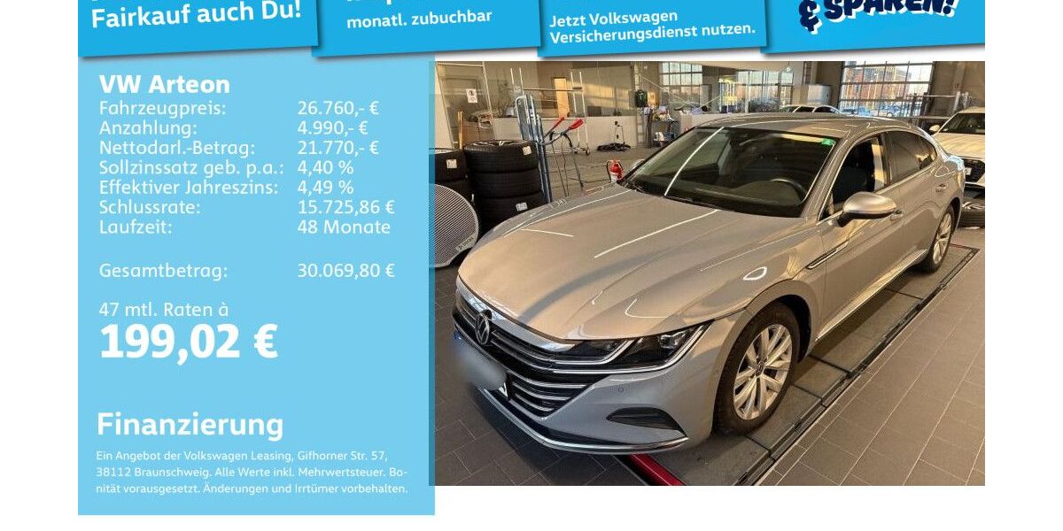VW Arteon 93.396 km 25.499 &euro; Mannheim 68309