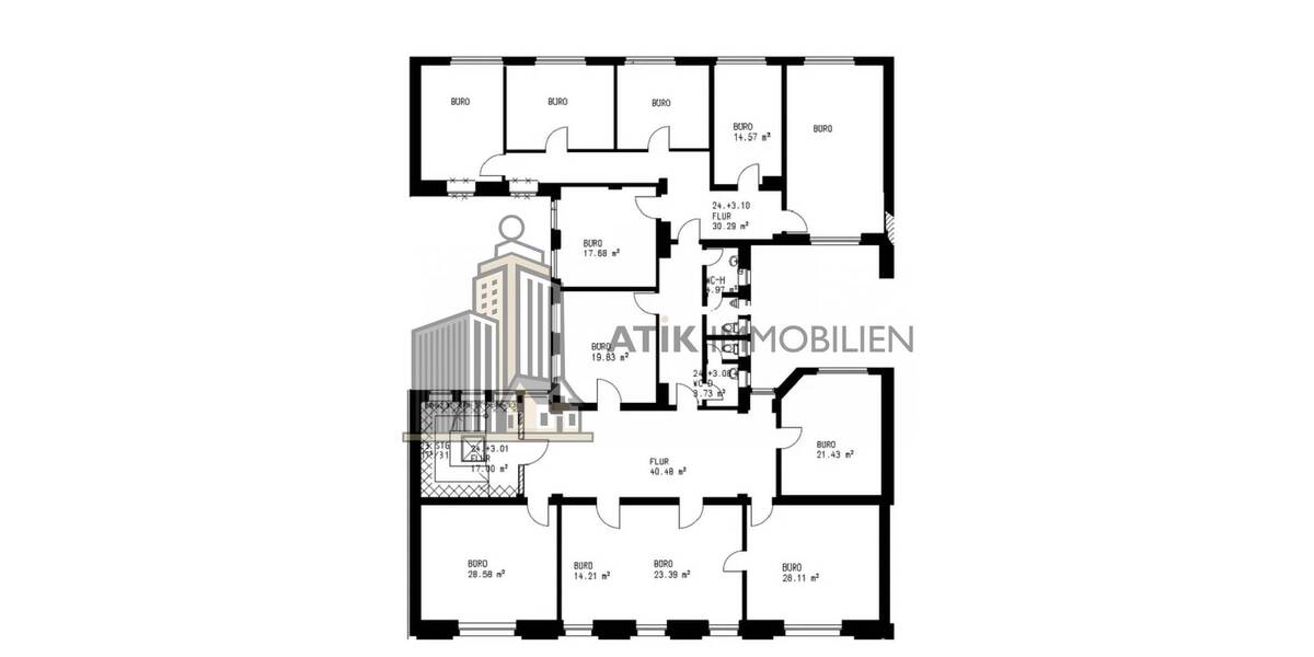 ATIK: Moderne Büroflächen in der Augustaanlage - Hochwertig ausgestattet - Gewerbeobjekt Mannheim / Schwetzingerstadt Oststadt Oststadt | Angebot:26794332
