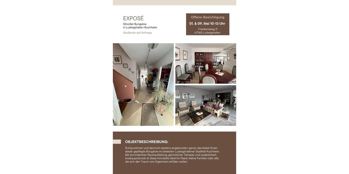 Bungalow Ludwigshafen am Rhein Ludwigshafen-Oggersheim - 4 Zimmer, 140 m&sup2;, 425.000&euro; | Angebot:26503691