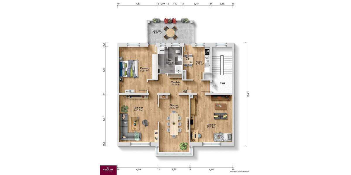 Etagenwohnung Ludwigshafen am Rhein Süd - 4 Zimmer, 132 m&sup2;, 349.000&euro; | Angebot:24875830