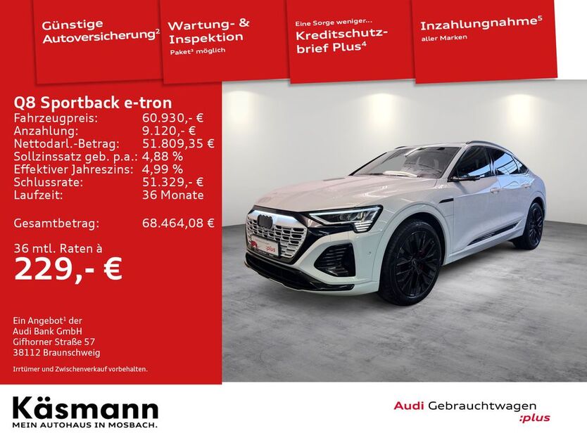 Audi Q8 e-tron 20.492 km 60.930 € Mosbach 74821
