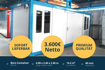 ✔️ BRANDNEU ✔️ 6 x 2,4 m Container - 40mm Wandstärke - Unaufgebaut inkl. Anlieferung (Bausatz) - Praktische Optionen für Büro, Schlafcontainer und Wohnraum - Flexibel und robust!