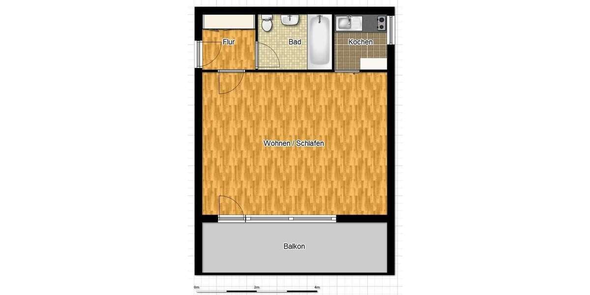 Etagenwohnung Mannheim Neckarstadt-Ost - 1 Zimmer, 42 m&sup2;, 145.000&euro; | Angebot:22936295