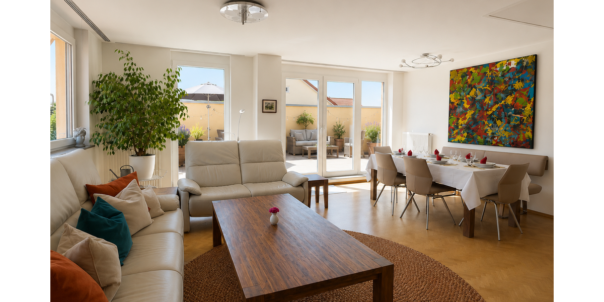 Penthouse-Feeling: 4 Zimmer Maisonette-Wohnung mit großer Dachterrasse! - 4- Heppenheim | Angebot:26934719