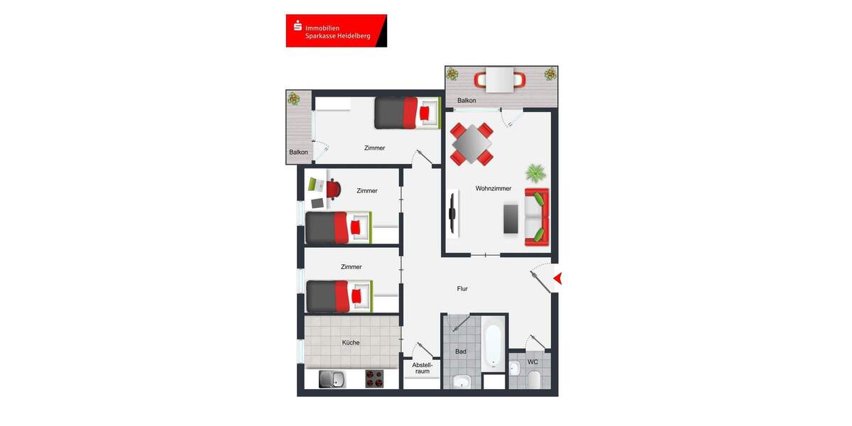 Etagenwohnung Hockenheim - 4 Zimmer, 104 m&sup2;, 299.000&euro; | Angebot:25467609