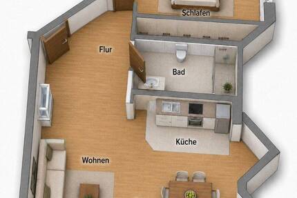 Wohnung Ludwigshafen am Rhein Mundenheim - 2 Zimmer, 70 m&sup2;, 800&euro; | Angebot:26851630
