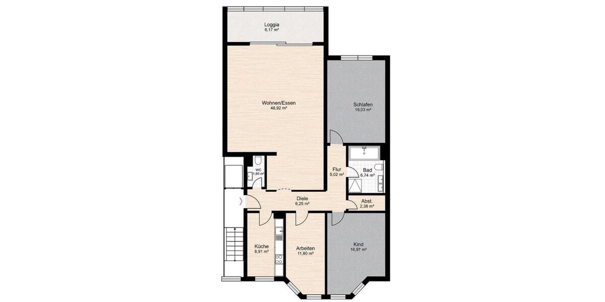 Etagenwohnung Mannheim Almenhof - 4 Zimmer, 134 m&sup2;, 1.960&euro; | Angebot:25424523