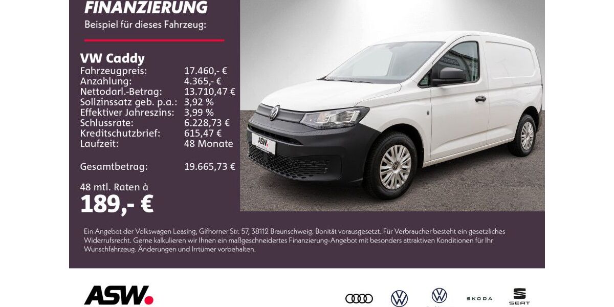 VW Caddy 80.000 km 15.960 &euro; Sinsheim 74889