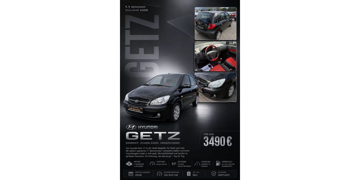Hyundai Getz 124.000 km 3.290 &euro; Schifferstadt 67105