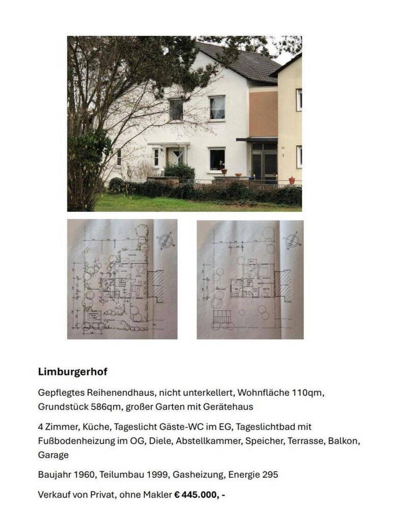 Attraktives Reihenendhaus in Limburgerhof