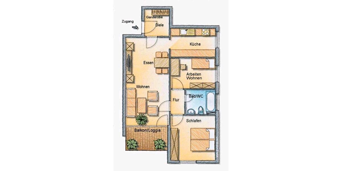 Etagenwohnung Frankenthal (Pfalz) - 3 Zimmer, 75 m&sup2;, 200.000&euro; | Angebot:26532610