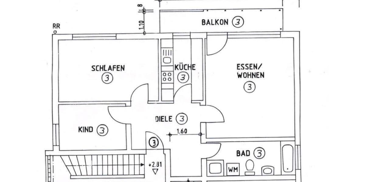 Etagenwohnung Hockenheim - 3 Zimmer, 74 m&sup2;, 269.000&euro; | Angebot:27019407