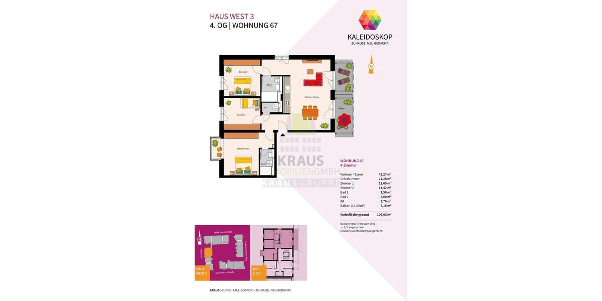 Etagenwohnung Heidelberg Rohrbach - 4 Zimmer, 109 m&sup2;, 769.000&euro; | Angebot:23585693