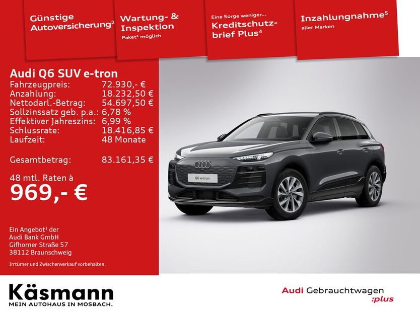 Audi Q6 e-tron 12.287 km 72.930 € Mosbach 74821
