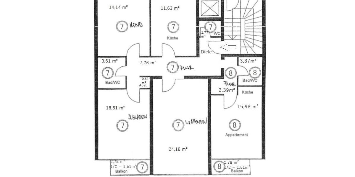 Geräumige, helle und praktich geschnitten Wohnung - Etagenwohnung Mannheim Innenstadt | Angebot:27039005
