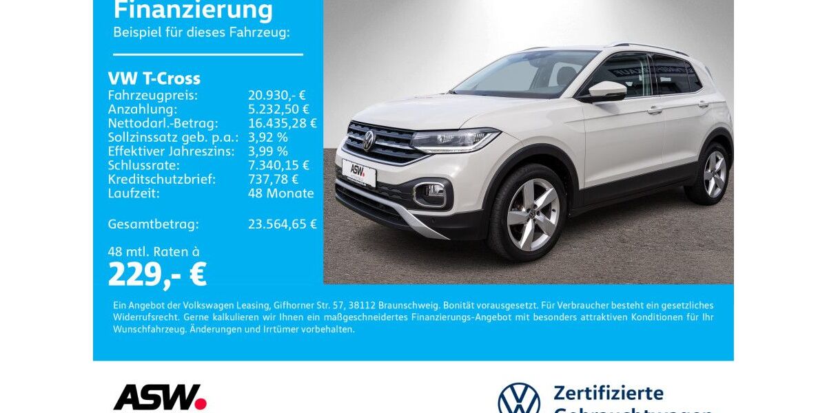 VW T-Cross 28.600 km 20.930 &euro; Sinsheim 74889