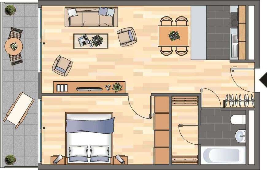 Wohnung zum Mieten in Ludwigshafen am Rhein 385 € 43 m²