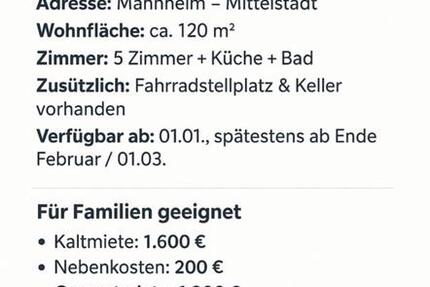 Wohnung zu vermieten 5 zimmer