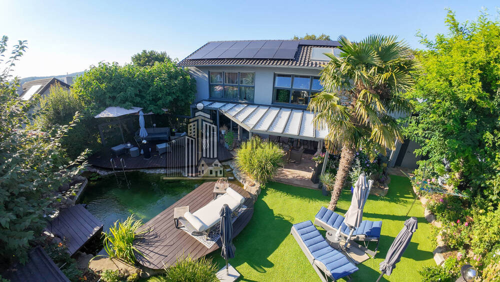 ATIK: Freistehendes Einfamilienhaus mit Schwimmteich und Gartenidylle - Ruhige Feldrandlage - Einfamilienhaus Waibstadt | Angebot:26267357